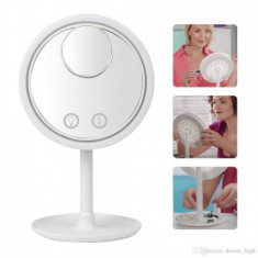 Oglinda make-up cu led, ventilator si functie touch foto