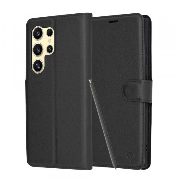 Husa pentru Samsung Galaxy S24 Ultra S928, Techsuit, Leather Folio, Neagra