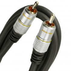 Cablu RCA mufa tata x1 din ambele parti 0.5m aurit negru PROLINK TCV3010-0.5