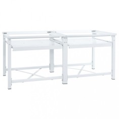 Gossi suport dublu masina de spalat cu rafturi retractabile, alb