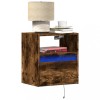 VidaXL Comodă TV de perete cu lumini LED, stejar fumuriu, 41x31x45 cm 852321