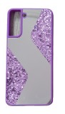 Husa silicon oglinda si sclipici ( glitter) Samsung S21 Plus , S21 + , Mov