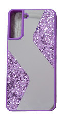 Husa silicon oglinda si sclipici ( glitter) Samsung S21 Plus , S21 + , Mov