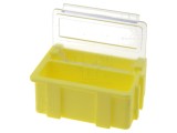 Suport ESD transparent galben 37x12x15mm cu clapetă