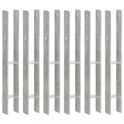 vidaXL Ancore de gard, 6 buc., argintiu, 7x6x60 cm, oțel galvanizat foto