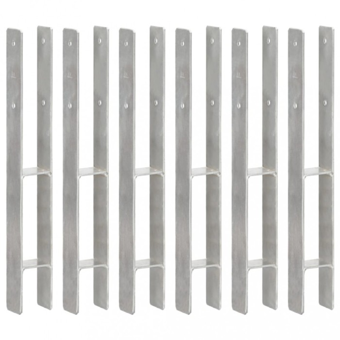 vidaXL Ancore de gard, 6 buc., argintiu, 7x6x60 cm, oțel galvanizat