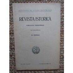 Revista Istorica, supt conducerea lui N. Iorga/ OCTOMBRIE -DECEMBRIE 1938