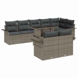 Cumpara ieftin Set de canapele pentru grădină cu pernă 9 pcs Gri Rattan poli