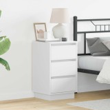 vidaXL Dulap de noapte cu sertar Alb 39 x 34,5 x 65 cm Lemn compozit 869626