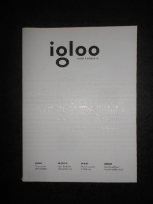 IGLOO. REVISTA DE HABITAT si ARHITECTURA, NR. 170, FEBRUARIE-MARTIE 2016 foto