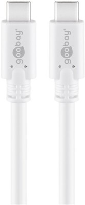 Cablu de incarcare si sincronizare USB type C 3.2 Gen1 tata-tata PD 60W 1m alb Goobay foto