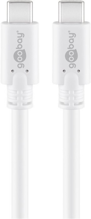 Cablu de incarcare si sincronizare USB type C 3.2 Gen1 tata-tata PD 60W 1m alb Goobay