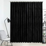 Draperie Opaque vidaXL Catifea Negru 290x245cm, C&acirc;rlige Metalice, Blocare Lumină, Lavabilă