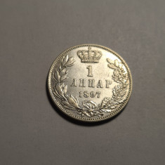 Serbia 1 Dinar 1897 Piesa Frumoasa