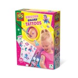 Cumpara ieftin Set creativ copii, 32 Tatuaje Unicorn metalice cu sclipici, +5 ani