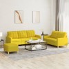 VidaXL Set de canapele cu perne, 3 piese, galben deschis, textil 3201319