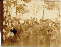 A545 Fotografie ofiteri romani aviatie si civili anii 1940 poza veche foto