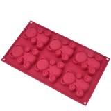 Forma din silicon pentru briose si biscuiti, forma ursuleti, 6 alveole,29x17 cm