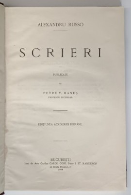 SCRIERI de ALEXANDRU RUSSO , 1908 foto