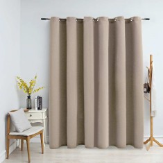 vidaXL Draperie opacă cu inele metalice, bej, 290 x 245 cm 134445