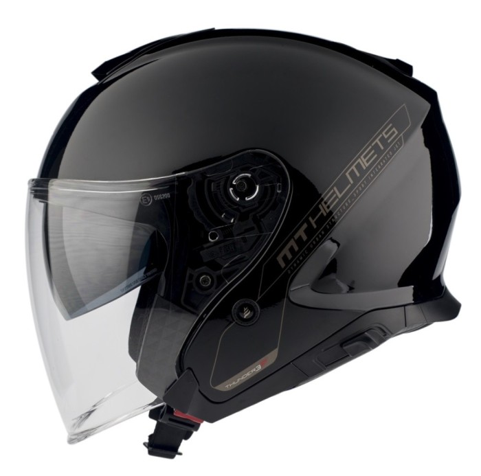 Casca open face pentru scuter - motocicleta MT Thunder III SV Jet A1 negru lucios (ochelari soare integrati) &ndash; tip MT-V-19 XS (53/54cm)