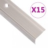 VidaXL Profile trepte în formă de L, 15 buc. șampanie 90 cm aluminiu