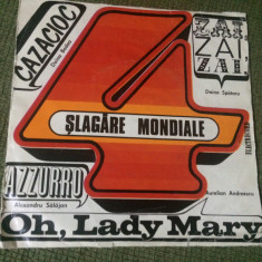 4 PATRU SLAGARE MONDIALE disc vinyl single 7" muzica usoara slagar pop EDC 10141