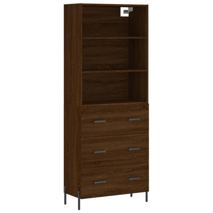 Dulap inalt, stejar maro, 69,5x34x180 cm, lemn compozit