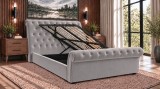 Pat Silver Rabatabil 140x200 cm Tapitat Catifea Taupe Somiera Inclusa