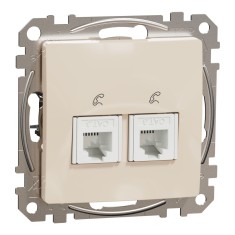 Priza dubla telefon RJ11 Schneider Sedna bej SDD112492