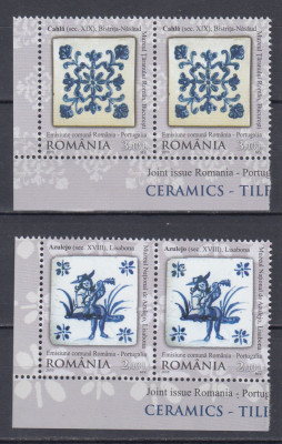 ROMANIA 2010 LP 1869 EM COM. ROMANIA -PORTUGALIA CERAMICA PERECHE MNH foto