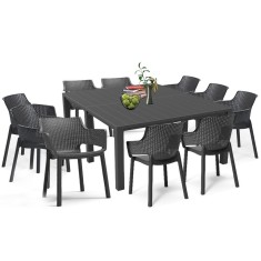 Set de mobilier de grădină Jueva II cu 10 locuri, grafit
