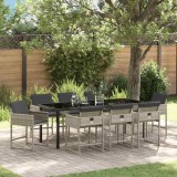 Cumpara ieftin Set de masă pentru grădină 9 pcs Gri deschis Rattan poli