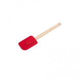 Spatula silicon cu maner lemn, 30cm, Rosu