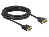 Cablu DVI-I 24+5 la VGA Single Link 5m Negru DELOCK 86759