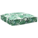 VidaXL Pernă pentru palet de șezut cu model de frunze, 80x80x12 cm, din material Oxford.