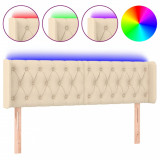 Cumpara ieftin Tablie de pat cu LED, crem, 147x16x78/88 cm, textil
