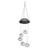 Lampa solara de tip decoratiune pentru gradina, Flippy, model clopotel de vant, alb cald