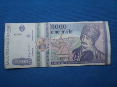 5000 LEI 1992 SERIA G000MAI RARA foto
