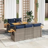Gossi set mobilier gradina cu perne, 6 piese, gri, poliratan