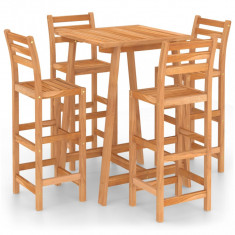 Set mobilier bar de exterior, 5 piese, lemn masiv de acacia foto