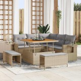 VidaXL Set de canapele pentru grădină Manual 8 pcs bej și gri deschis