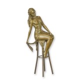 Doamna la bar-statueta din bronz masiv DC-45