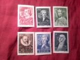 Serie mica Belgia 1944 Blazoane si mari conducatori , 6 valori urma sarniera , pete pe guma