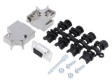 Conector D-Sub 9-Pin Mamă Unghiular pentru Lipire pe Cablu