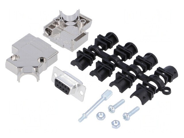 Conector D-Sub 9-Pin Mamă Unghiular pentru Lipire pe Cablu
