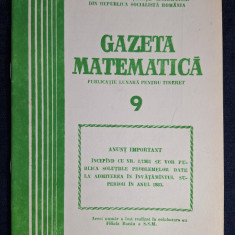 Carte - Gazeta Matematica, anul LXXXVIII, nr. 9, septembrie 1983