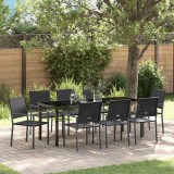 Cumpara ieftin Set de masă pentru grădină 9 pcs Negru Rattan poli