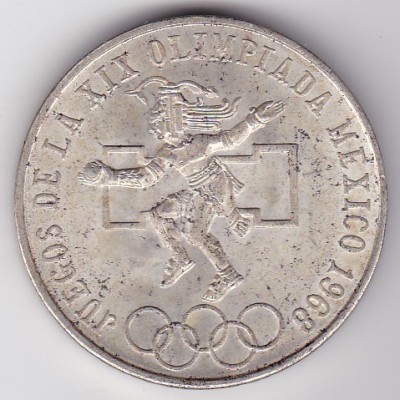 Mexic 25 Pesos 1968 comemorativa olimpiada foto