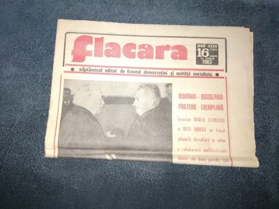 REVISTA FLACARA 22 APRILIE 1983 ROMANIA ITALIA foto